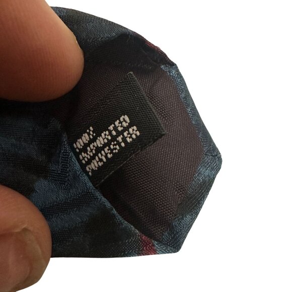 Halston III Mens Neck Tie Abstract Print Blue Red Gold Polyester Made In USA - Picture 4 of 5